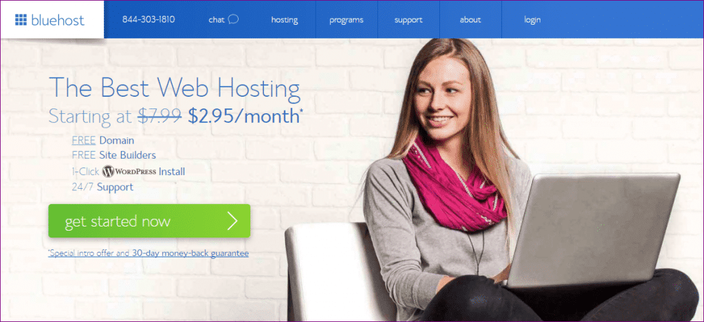 bluehost homepage