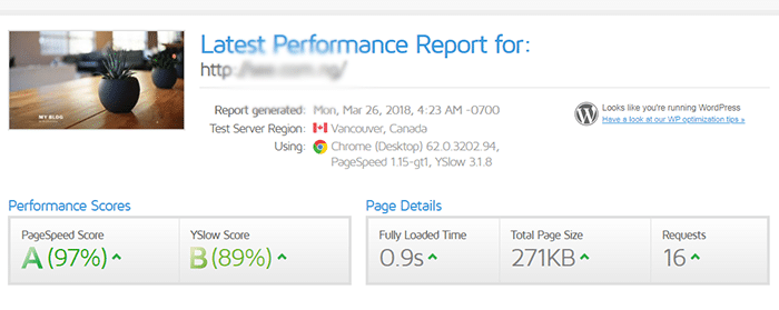 domainking website performance