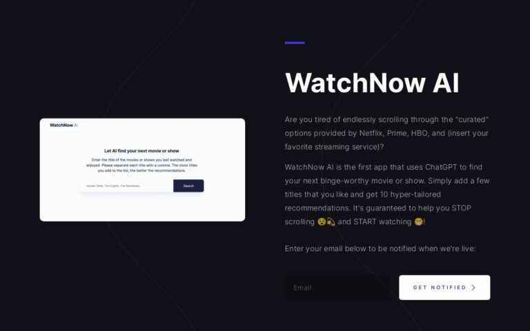WatchNow AI Review: Get AI-Powered Movie and TV Show Recommendations
