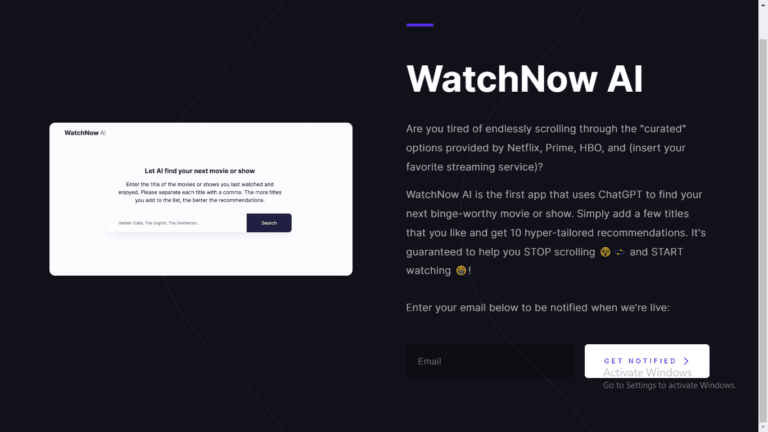 WatchNow AI Review: Let AI Recommend Your Next Movie