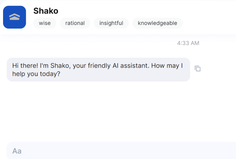 Shako AI: AI Assistant Support for Asking Questions