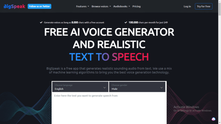 BigSpeak AI: Free AI Voice Generator and Realistic Text-to-speech