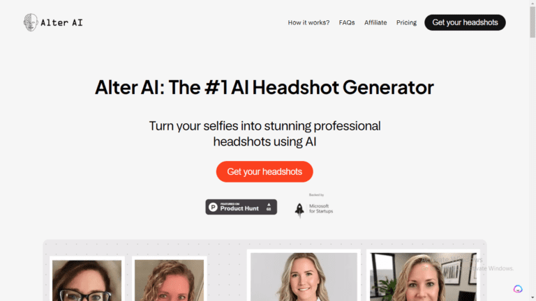 Alter AI: AI Headshot Generator for Creating Studio-quality Photos