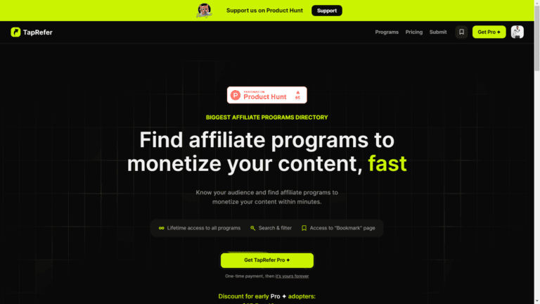 TapRefer: Powerful AI Tool for Finding Affiliate Programs for Blogs