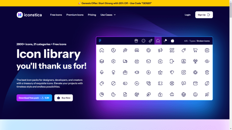 Iconstica: Free Icon Library for ALL Designers