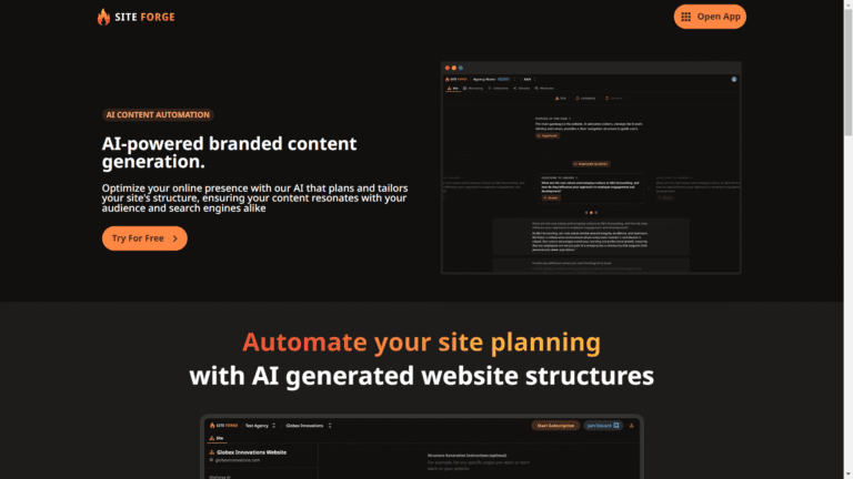 SiteForge: Automate Your Website Structures with AI Content Generator